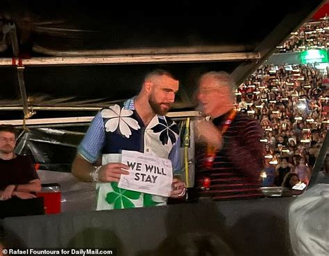 Swift's Parent & Paul Cheering up Travis Kelce at VIP tent.
